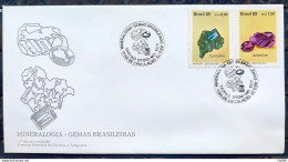 Brazil Envelope FDC 474 1989 Mineralogy Precious Stones Amethyst Tourmaline CBC MG 01 - Gebraucht