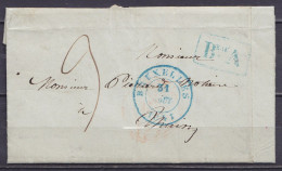 L. De SCHAERBEEK Càd BRUXELLES /31 AOUT 1847 - Cachet Bureau Auxiliaire [B.eau/A] Pour THUIN - Port "3" (au Dos: Càd Arr - 1830-1849 (Independent Belgium)