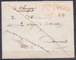 Env. (sans Contenu) Chargée Càd ANVERS /4 JUIN 1846 Pour DINANT - Griffes [CHARGE] & "P.P." (au Dos: Port "36" & Càd Arr - 1830-1849 (Independent Belgium)