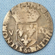 France • 1/8 Ecu • 1578-1589 • Henri III •  Dy# 1134 • Date Illisible • [24-676] - 1574-1589 Henri III