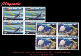 CUBA. BLOQUES DE CUATRO. 2004-21 EMISIÓN AMÉRICA UPAEP. PROTECCIÓN DEL MEDIO AMBIENTE - Nuovi