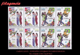 CUBA. BLOQUES DE CUATRO. 2005-21 BAILES POPULARES. EMISIÓN CONJUNTA BRASIL-CUBA - Nuovi