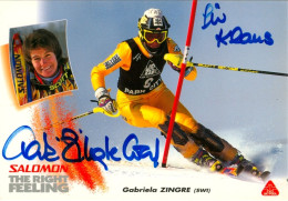 Autogramm AK Ski Alpin Gabriela Zingre-Graf 1996 Schweiz Gstaad Saanenland Switzerland Suisse Olympia 1994 Olympics Schi - Authographs