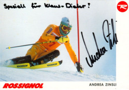 2) Autogramm AK Ski Alpin Andrea Zinsli Schweiz Chur Region Plessur Kanton Graubünden Madrisa Klosters Olympia Suisse - Autographes