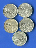 100 Fr  1958 +1958b +1957 +1957 B+1956 B - 100 Francs