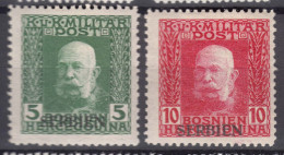 Austria Occupation Of Serbia In WWI Serbien Overprint 1914-1916 Mi#4,6 Mint Hinged - Nuovi