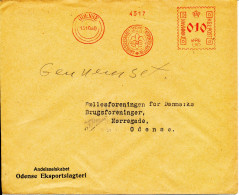 Denmark Cover With Red Meter Cancel Odense 13-10-1940 Andelsselskabet Odense Eksportslagteri - Briefe U. Dokumente