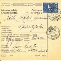 Finland Osoitekortti Adresskort Paket Packet Freight Bill Card Hämelinna 29-1-1930 And Backside Seinäjoki 30-3-1930 - Brieven En Documenten