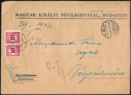 1932 Levél Budapestről Nógrádverőcére 2 X 10f Portóval - Autres & Non Classés