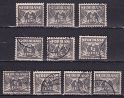 1926-1935 Vliegende Duif ½ Cent Grijs Met WM Ringen NVPH 169 Per 10 Stuks - Oblitérés