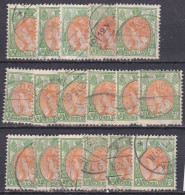 1899 Koningin Wilhelmina (bontkraag) 40 Cent Oranje / Groen Gestempeld NVPH 73 Partijtje - Oblitérés