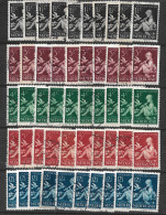1938 Kinderzegels 10 X Gestempelde Serie  NVPH 313 / 317 - Gebruikt