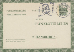 Funklotterie-Postkarte FP 12 Werbestempel 100 Jahre Postamt LEVERKUSEN 22.4.1969 - Autres & Non Classés