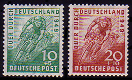 106-107 Radrennen 1949 - Satz, Zwei Marken Postfrisch ** - Neufs