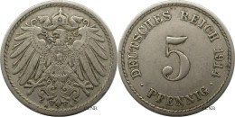 Allemagne - Empire - Guillaume II - 5 Pfennig 1914 A - TTB/XF45 - Mon6467 - 5 Pfennig