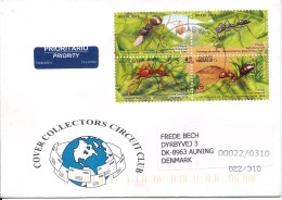 Brazil Cover Sent To Denmark 3-7-2013 Nice Franked With 4 Different Ants In A Block Of 4 - Brieven En Documenten
