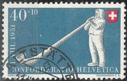 Schweiz Suisse Pro Patria 1951: Alphorn Cor Alpes Zu WII55 Mi 559 Yv 511 Mit Stempel  ALTSTÄTTEN 31.?.51 (Zu CHF 26.00) - Gebraucht