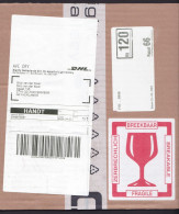 Netherlands: Parcel Fragment (cut-out), 2024, Via DHL Private Postal Service, Label Breakable Fragile (minor Damage) - Briefe U. Dokumente