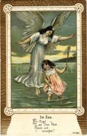 ** T2/T3 Im See. Ein Engel Sei Dein Hort, Heute Und Immerfort / Girl In Lake With Guardian Angel. German Art Postcard No - Ohne Zuordnung