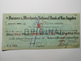 1929 The FARMERS & MERCHANTS NATIONAL BANK OF LOS ANGELES To The National Provincial Bank - EIRE 2 - Estados Unidos