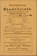 Vorläufer 1886 Reklame Für Privat-Beförderung Von Stadt-Briefen Mannheim Faltkarte (Stadtpost) 1886 - History