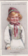 13 Denmark - Children Of All Nations 1924  - Ogdens  Cigarette Card - Original, Antique, Push Out - Ogden's