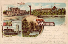 Derneburg (3201) Bahnhof Eisenbahn Schloss Des Grafen Zu Münster Park Aussichtssturm 1898 II (Stempeldurchdruck) Chemin  - Other & Unclassified