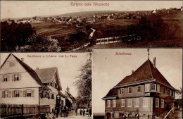 Neusatz (7506) Gasthaus Zum Löwen L. Faas Schule 1921 I-II - Other & Unclassified