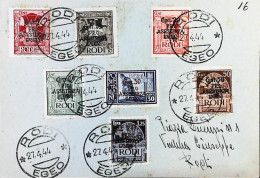 ITALIA - COLONIE -  EGEO Cartolina Franchigia Da RODI Del 1944 PRO ASSISTENZA EGEO - S6323 - Egeo (Rodi)