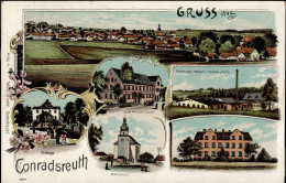 Konradsreuth (8684) Gasthaus Zum Weissen Lamm Kammergarn-Weberei Heckel Und Hick 1913 I - Sonstige & Ohne Zuordnung