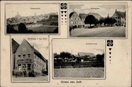 Aub (8809) Marktplatz Schützenhaus Handlung Ebert 1919 I-II (fleckig, Ecke Gestaucht) - Autres & Non Classés