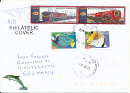 South Africa Cover Sent To Germany 23-8-2010 Topic Stamps TRAINS And FISH - Cartas & Documentos