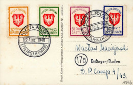 Lagerpost/Lokalausgaben Ettlingen (Baden) Poczta Polska, Ehemalige Polnische Kriegsgefangene Im Lager Ettlingen 1946 - Sonstige & Ohne Zuordnung