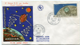 T. A. A. F. ENVELOPPE 1er JOUR DU PA 6 TELECOMMUNICATIONS SPATIALES AVEC OBLITERATION ARCHIPEL KERGUELEN 24-12-1962 - FDC