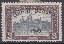 Hongrie Banat Bacska 1919   Mi 17 Palais Du Parlement  (A18) - Banat-Bacska