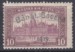Hongrie Banat Bacska 1919   Mi 19 Palais Du Parlement  (A18) - Banat-Bacska