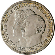 Anhalt: Friedrich II. 1904-1918: 3 Mark 1914 A, Silberhochzeit Mit Gemahlin Mari - Taler Et Doppeltaler