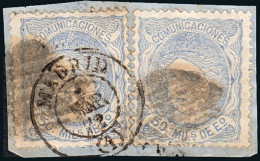 Madrid - Edi O 107(2) - 50 M. - Fragmento Mat Fech. Tp. II "Madrid" + Parrilla - Used Stamps