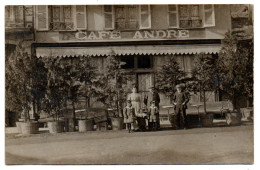 Devanture Du Café André. Carte Photo Animée Non Située - Cafés