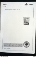 Brochure Brazil Edital 1988 11 OLIMPIC GAMES SEUL JUDO WITHHOUT STAMP - Lettres & Documents