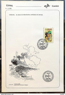 Brochure Brazil Edital 1988 10 Japanese Immigration Brazil Japan Flag Ship With Stamp CBC SP - Lettres & Documents