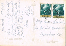 54912. Postal ORIHUELA (Alicante) 1968. Imagen Oracion Huerto, Museo De Salcillo De MURCIA - Storia Postale