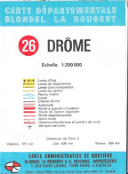 Carte Départementale Blondel La Rougery De 1969, Echelle 1/200 000 - Edition Taride - Wegenkaarten