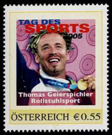 PM  Tag Des Sports 2005 - Thomas Geierspichler  - Rollstuhlsport  Ex Bogen Nr. 8007311  Postfrisch - Timbres Personnalisés