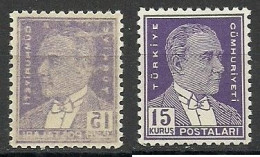 Turkey; 1950 5th Ataturk Issue 15 K. "Abklatsch" ERROR - Neufs