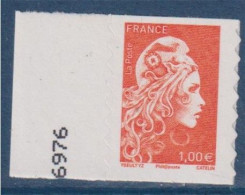 Marianne L'Engagée 2018 Orange 1.00€ N°1600 Adhésif Neuf Avec Bord De Feuille Yseult YZ Catelin - 2018-2023 Marianne L'Engagée