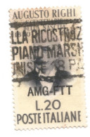 (COLONIE E POSSEDIMENTI) 1950, TRIESTE, AMG-FTT, AUGUSTO RIGHI - 1 Francobollo Usato (CAT. SASSONE N.88) - Gebraucht