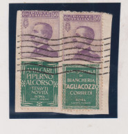 ITALY 1924 1925 PUBBLICITARIO Nice  Stamps Used On Piece Publicity - Publicité