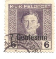 (COLONIE E POSSEDIMENTI) 1918, FRIULI VENETO, SOPRASTAMPATI, 7c SU 6h - 1 Francobollo Usato (CAT. SASSONE N.5) - Oostenrijkse Bezetting