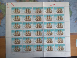 Belgium 1973 Sailing Ship Of The" Ostend Compagnie" Full Sheet With Variety 'flag Detached From Mast" MNH ** - 1971-1980